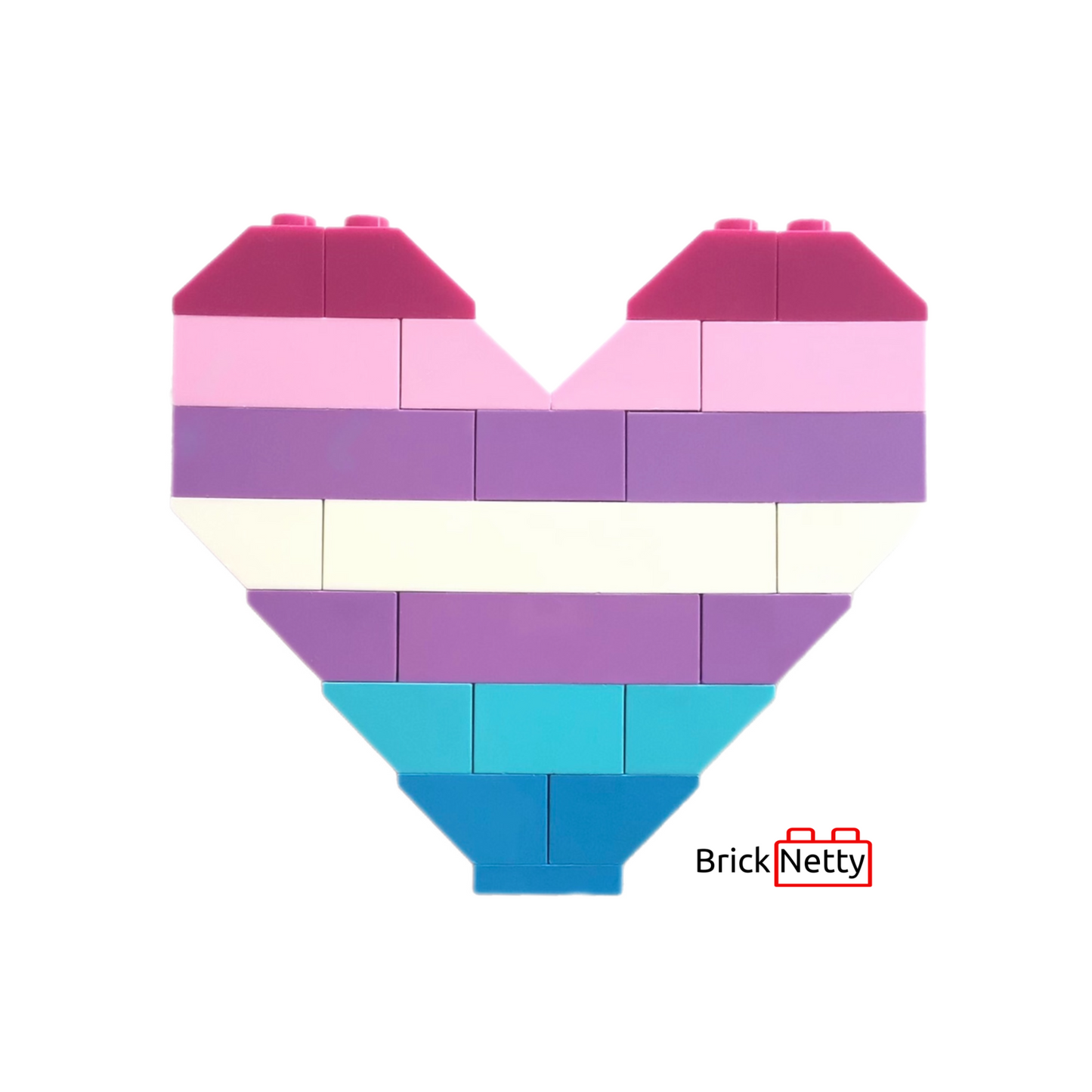 Badge- Bigender Pride Flag Heart