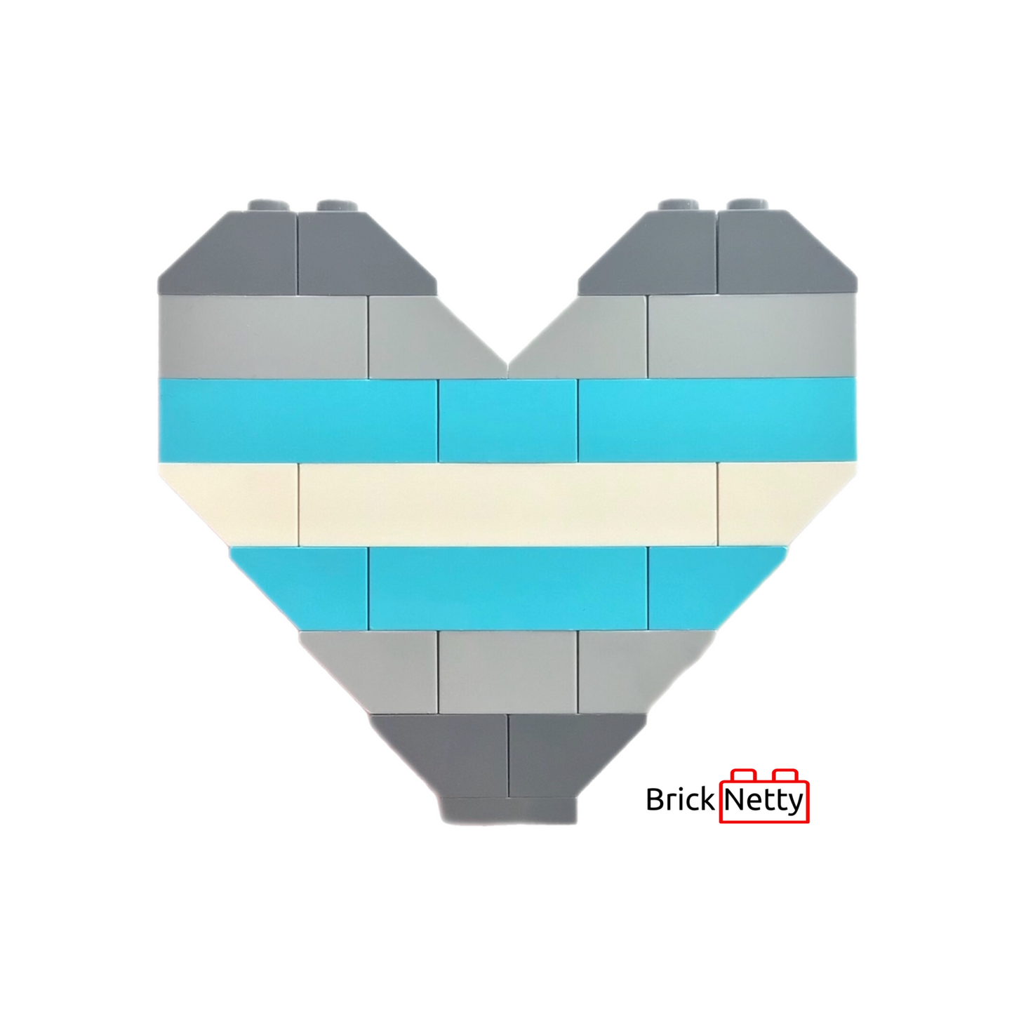 Badge- Demiboy Pride Flag Heart