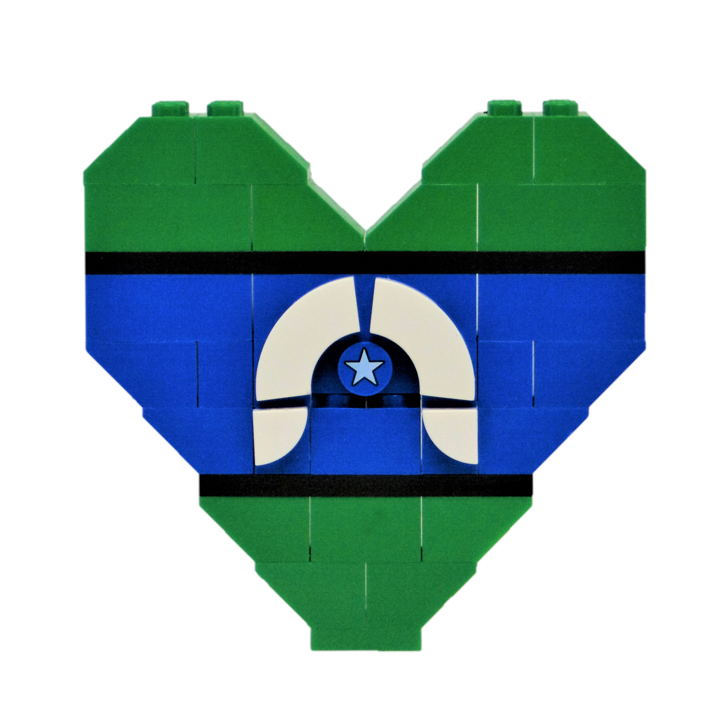 BrickNetty Pride Heart - Torres Strait Islander flag