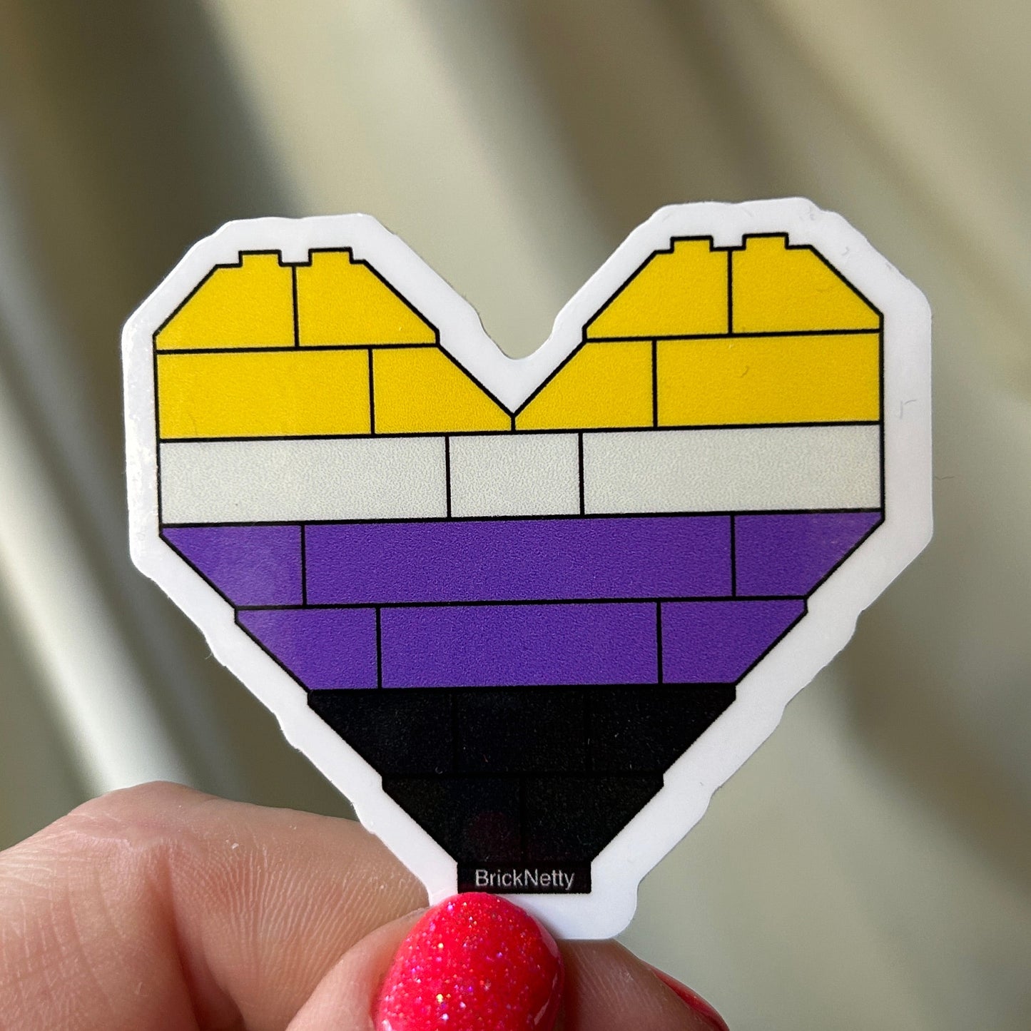 BN Sticker- Non-Binary- Pride Heart