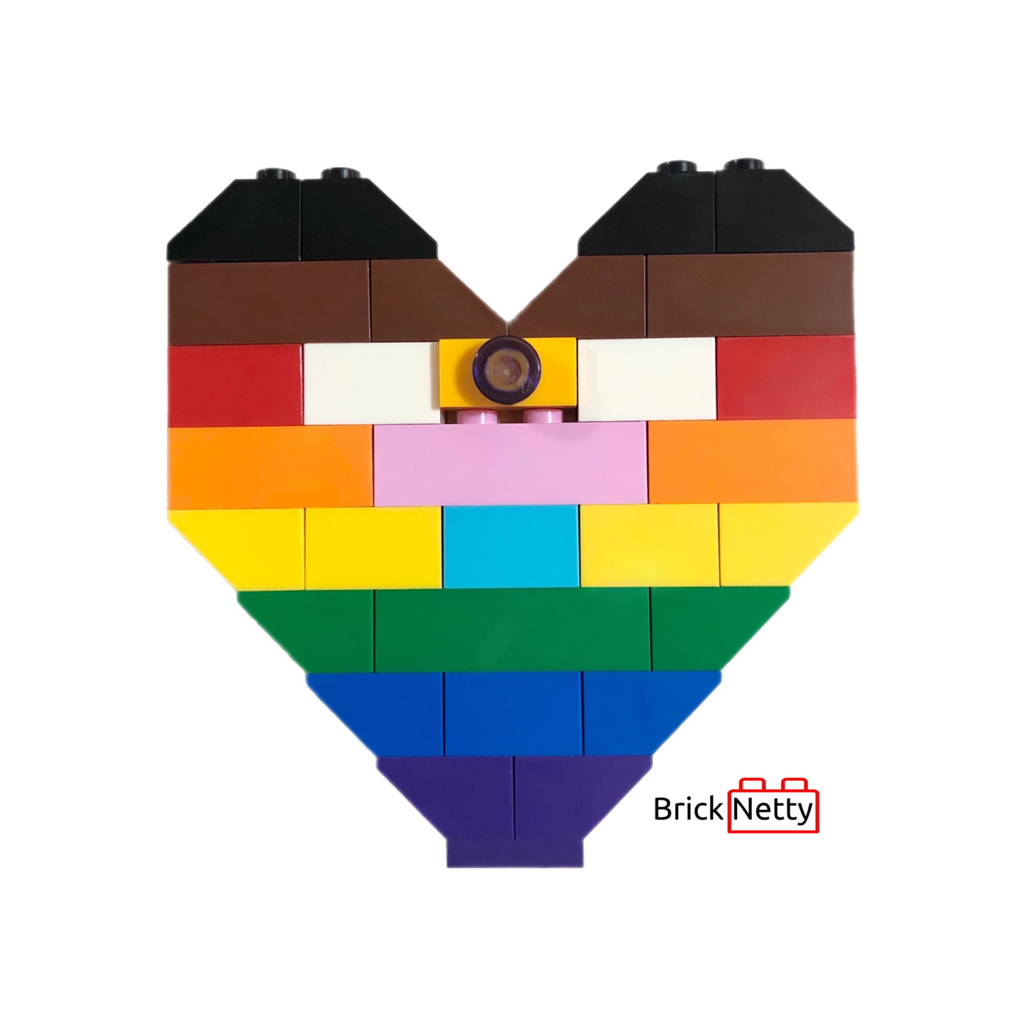 Badge- Inclusive Pride Flag Heart