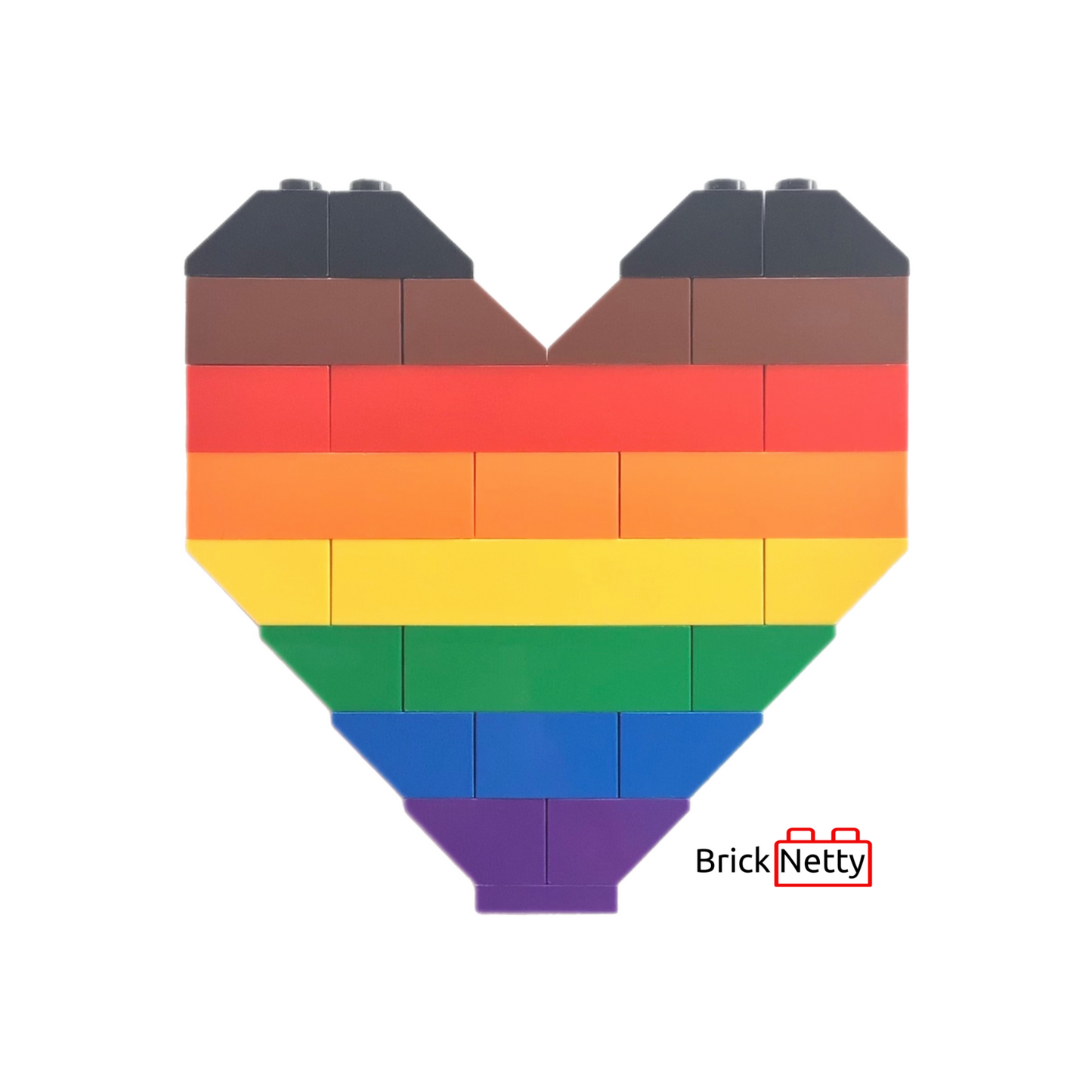 Badge- BIPOC People Of Colour Pride Flag Heart