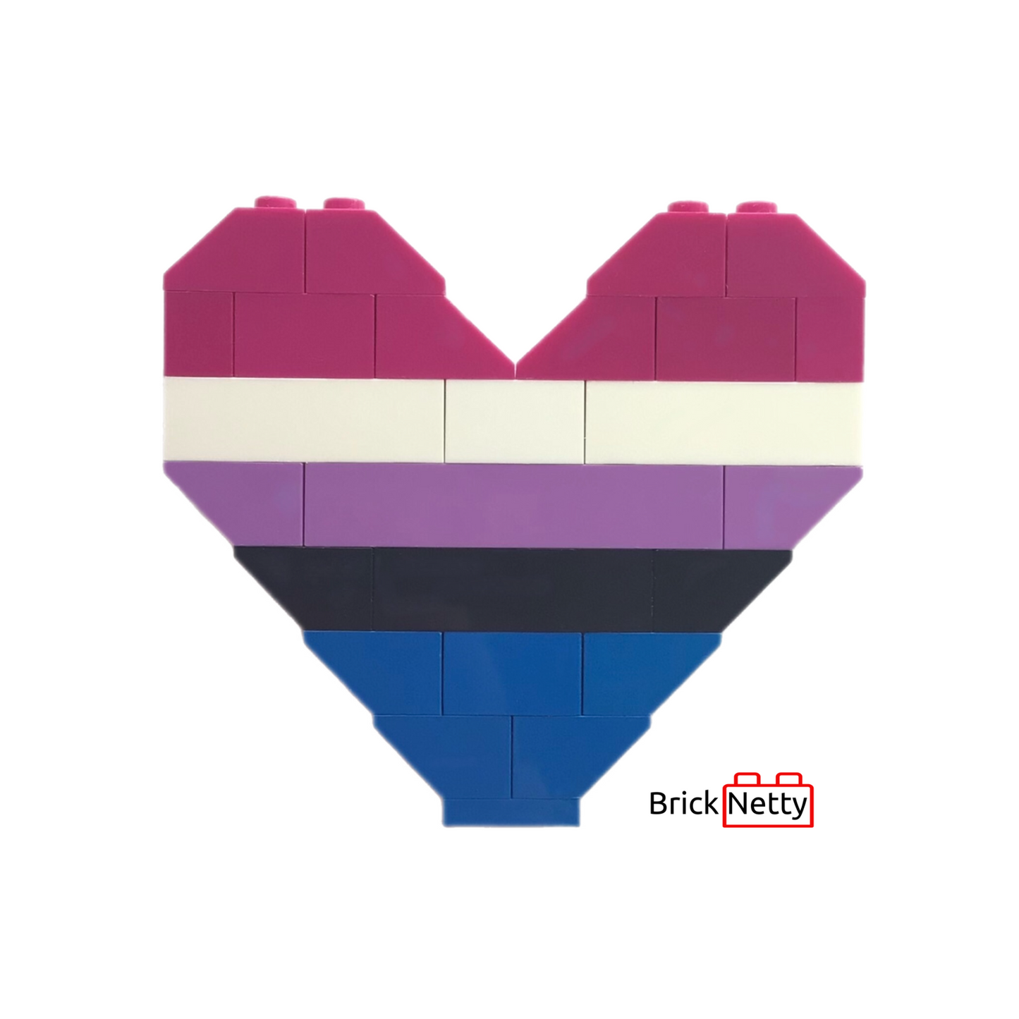 Badge- Genderfluid Pride Flag Heart