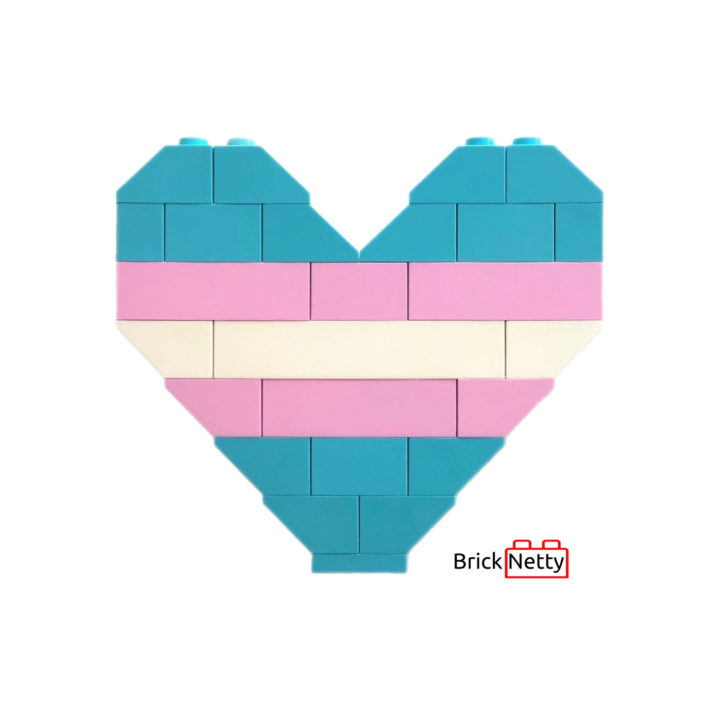 Badge- Trans* Pride Flag Heart