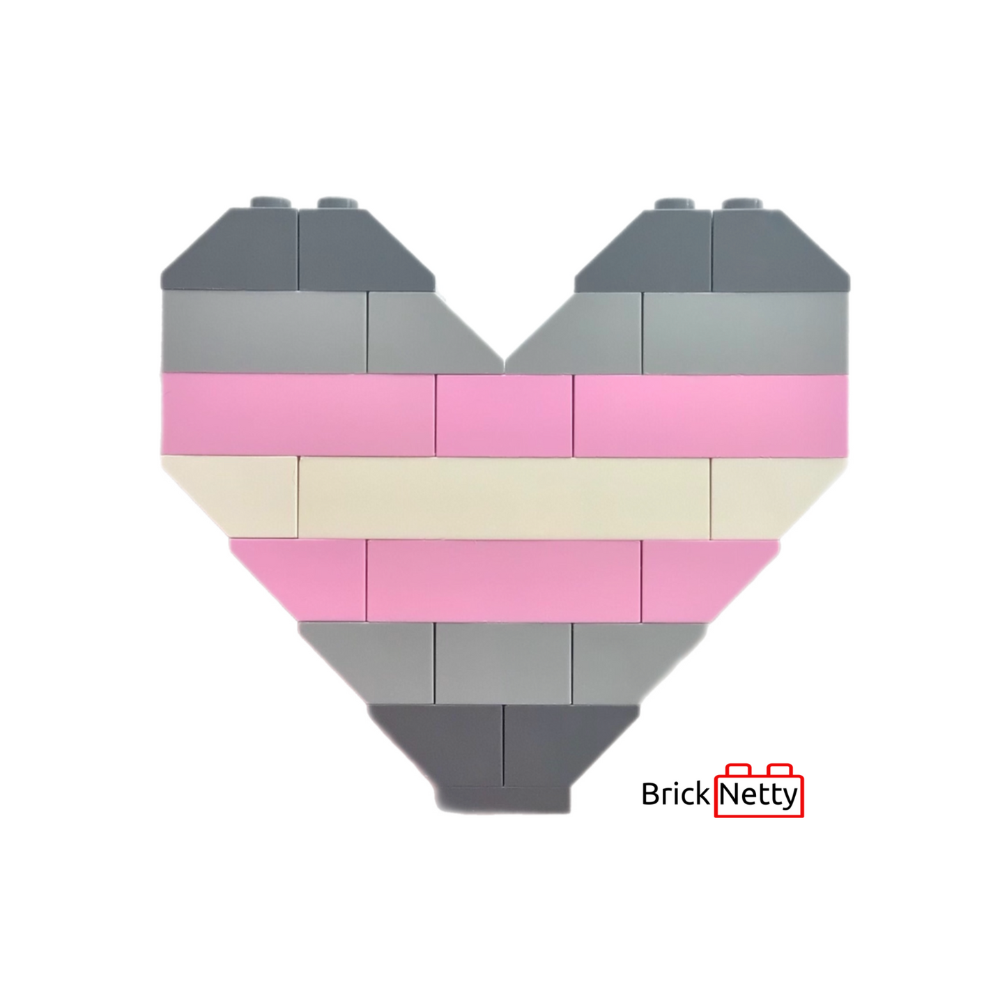 Badge- Demigirl Pride Flag Heart