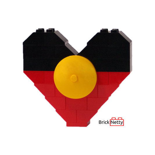 Badge- Aboriginal Flag Heart