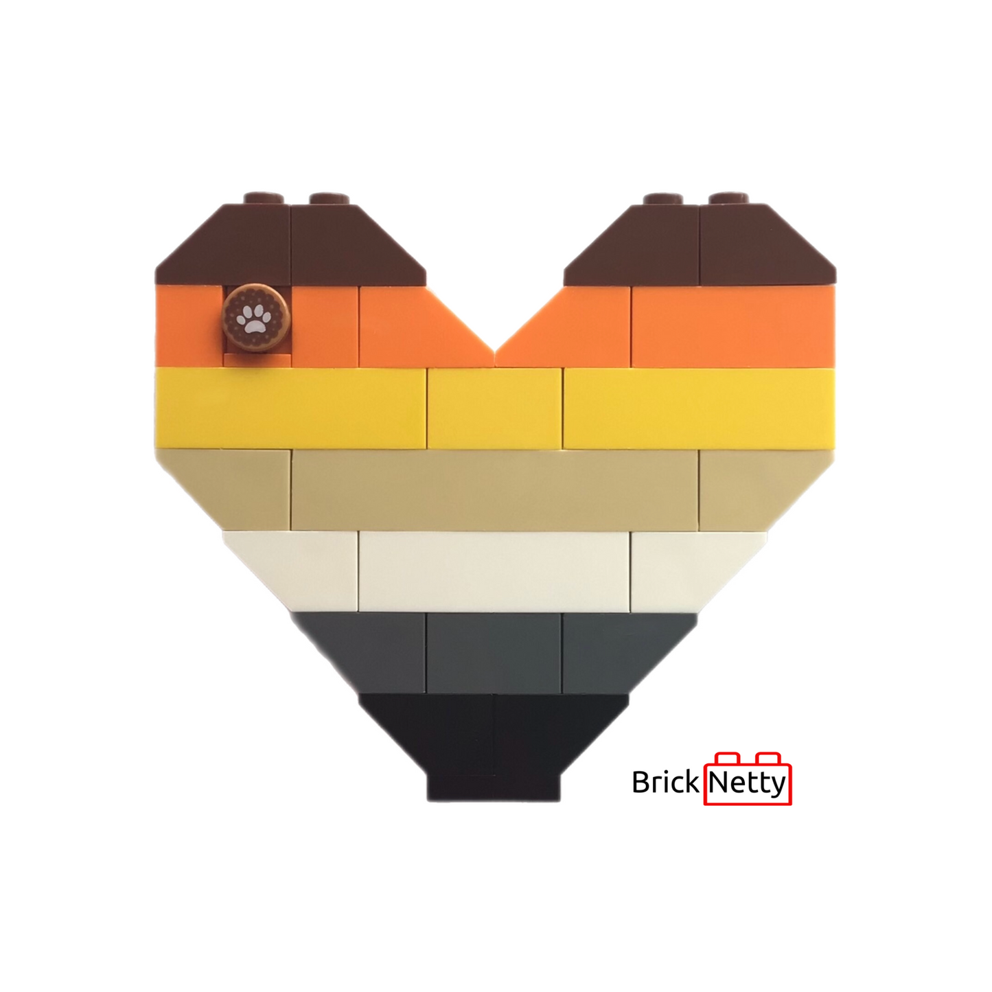 Badge- Bear Pride Flag Heart