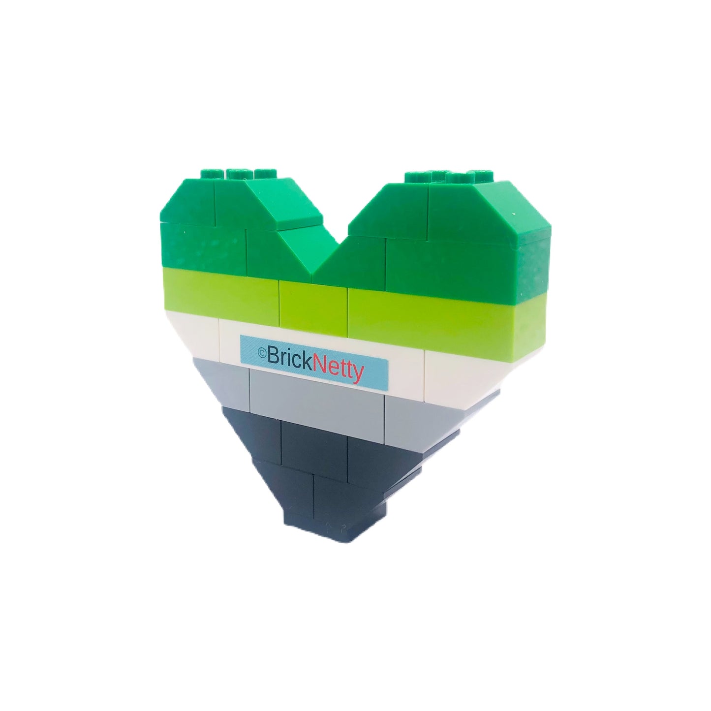 BrickNetty Pride Heart - Aromantic Pride Flag
