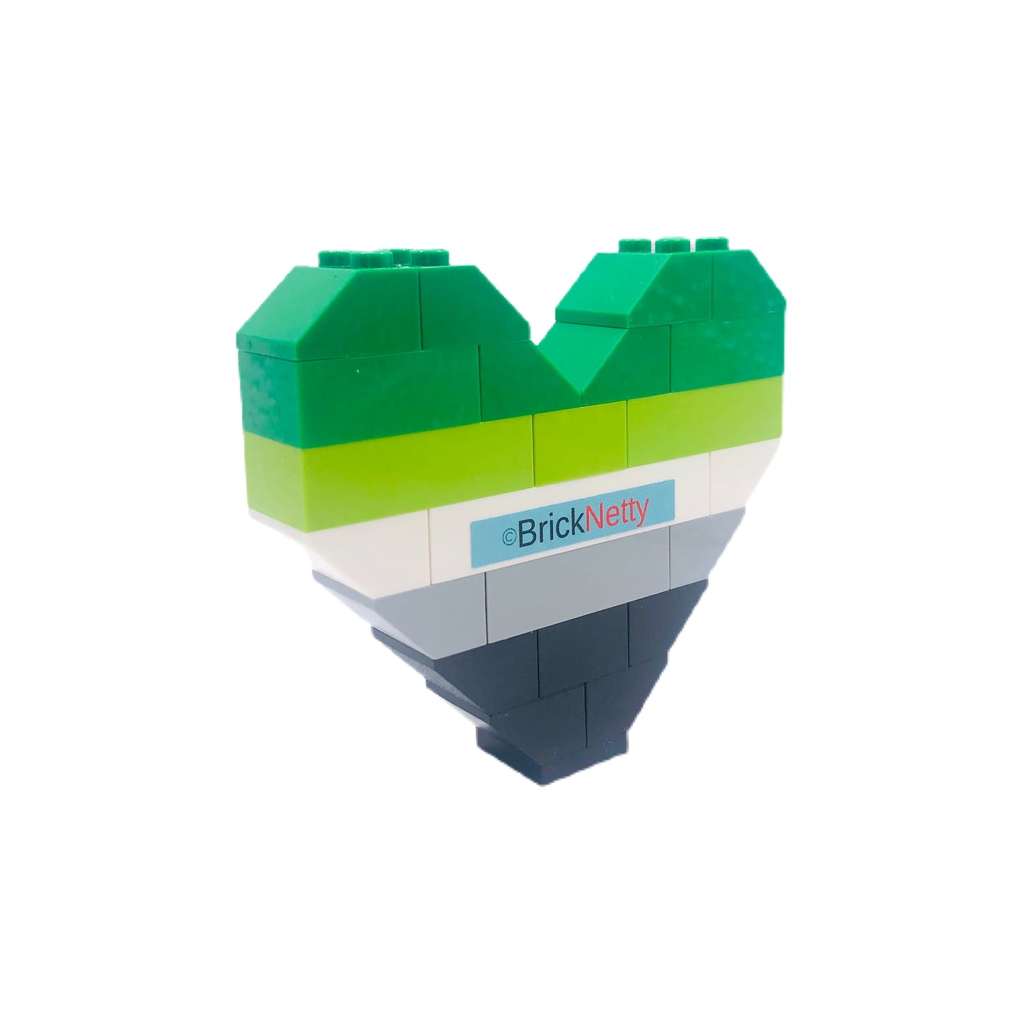 BrickNetty Pride Heart - Aromantic Pride Flag