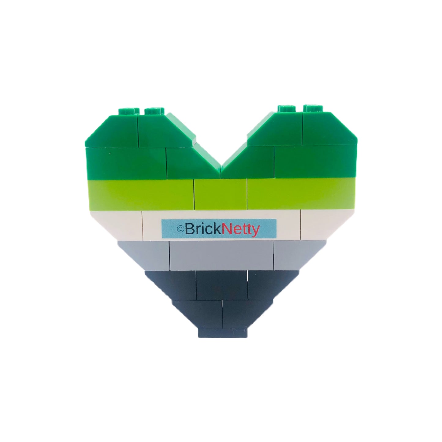 BrickNetty Pride Heart - Aromantic Pride Flag