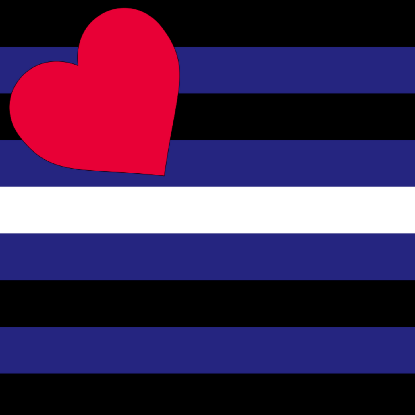 BrickNetty Pride Heart - Leather & Kink Pride Flag